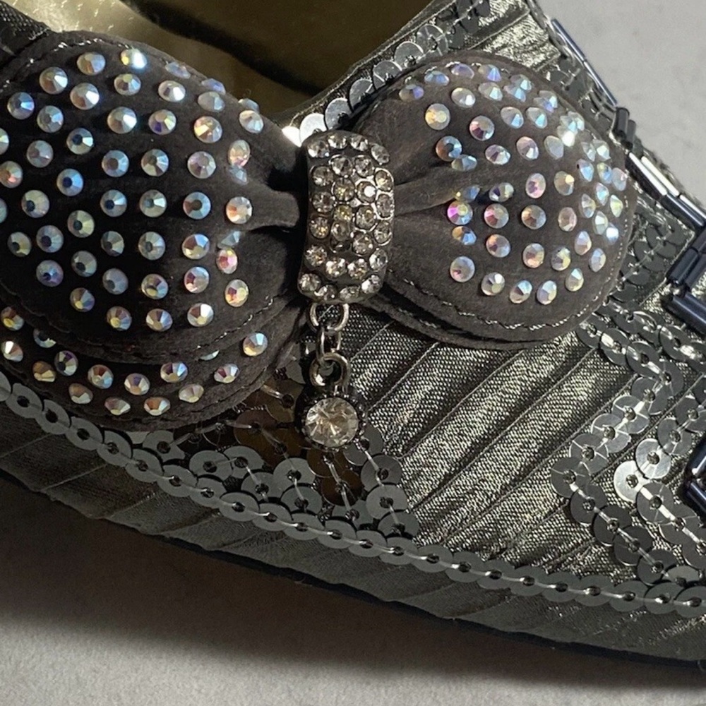 Women's Silver Sequin Flats - Picture 8 of 8